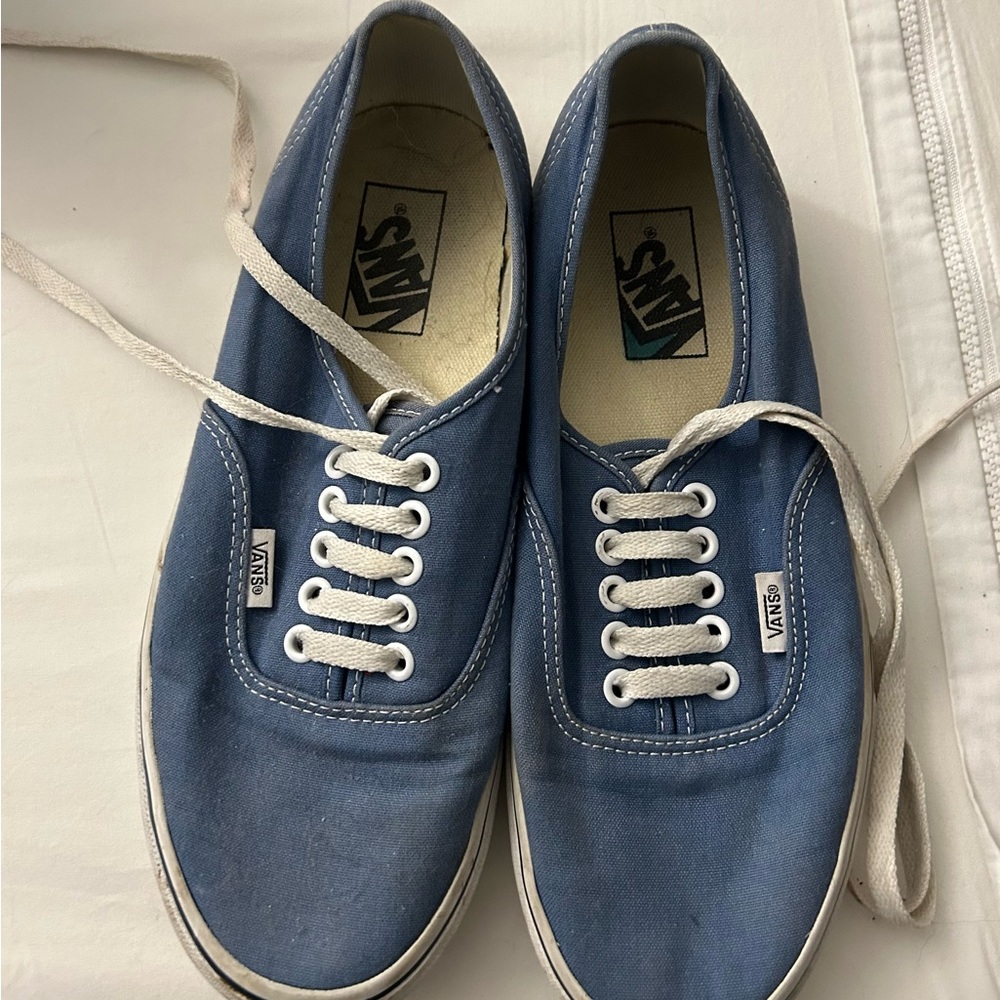 Vans Blue Canvas Sneakers with Waffle Sole
